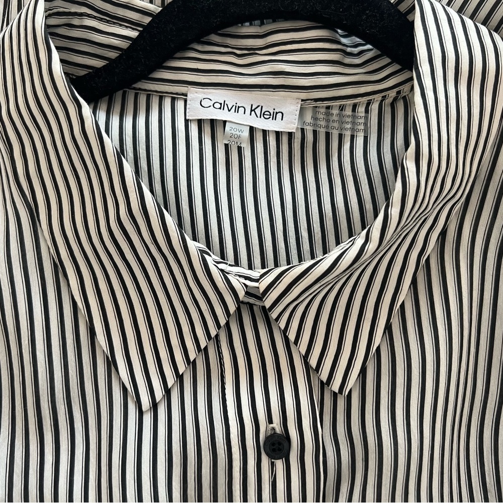 Calvin Klein Black and White Striped Dress Shirt